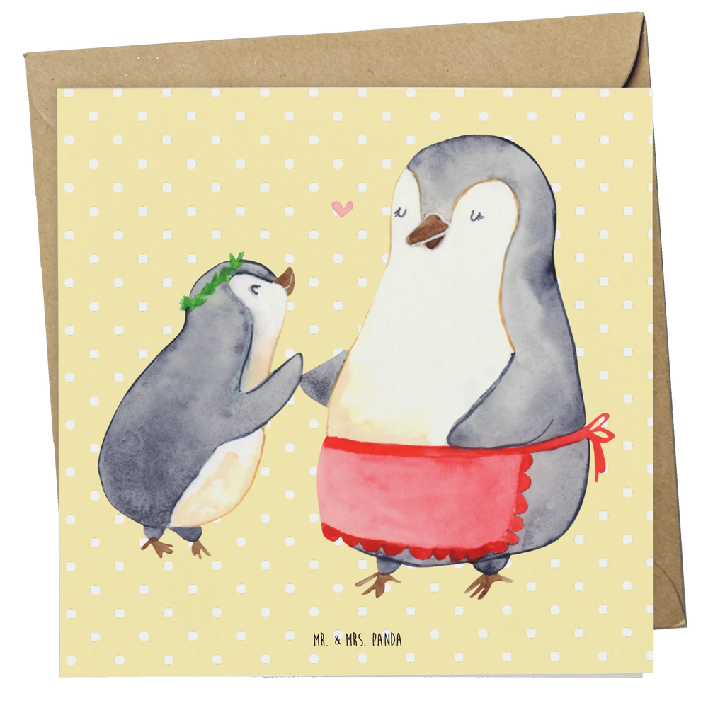 Deluxe Card Penguin with child Karte, Geburtstagskarte, Glückwunschkarte, Hochwertige Grußkarte, Hochwertige Klappkarte, Hochzeitskarte, Klappkarte, Einladungskarte, Grußkarte, Familie, Vatertag, Muttertag, Bruder, Schwester, Mama, Papa, Oma, Opa, Mutter, Mutti, Geschenk, Mami, Geburststag