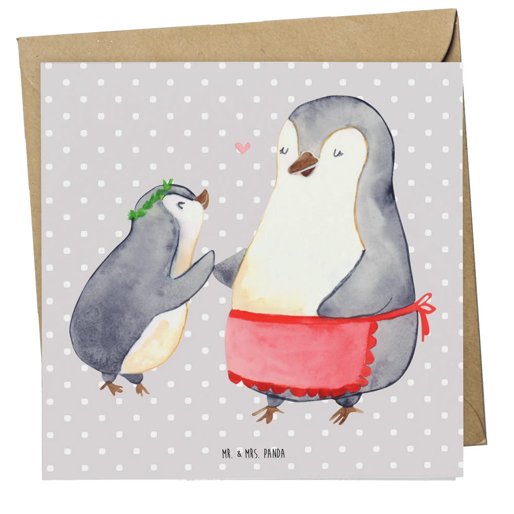 Deluxe Card Penguin with child Karte, Geburtstagskarte, Glückwunschkarte, Hochwertige Grußkarte, Hochwertige Klappkarte, Hochzeitskarte, Klappkarte, Einladungskarte, Grußkarte, Familie, Vatertag, Muttertag, Bruder, Schwester, Mama, Papa, Oma, Opa, Mutter, Mutti, Geschenk, Mami, Geburststag