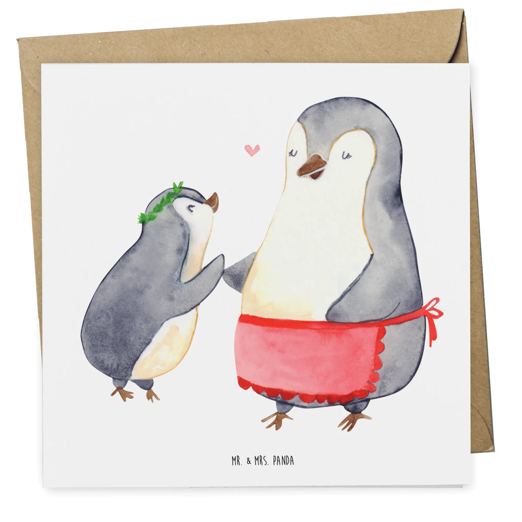 Deluxe Card Penguin with child Karte, Geburtstagskarte, Glückwunschkarte, Hochwertige Grußkarte, Hochwertige Klappkarte, Hochzeitskarte, Klappkarte, Einladungskarte, Grußkarte, Familie, Vatertag, Muttertag, Bruder, Schwester, Mama, Papa, Oma, Opa, Mutter, Mutti, Geschenk, Mami, Geburststag
