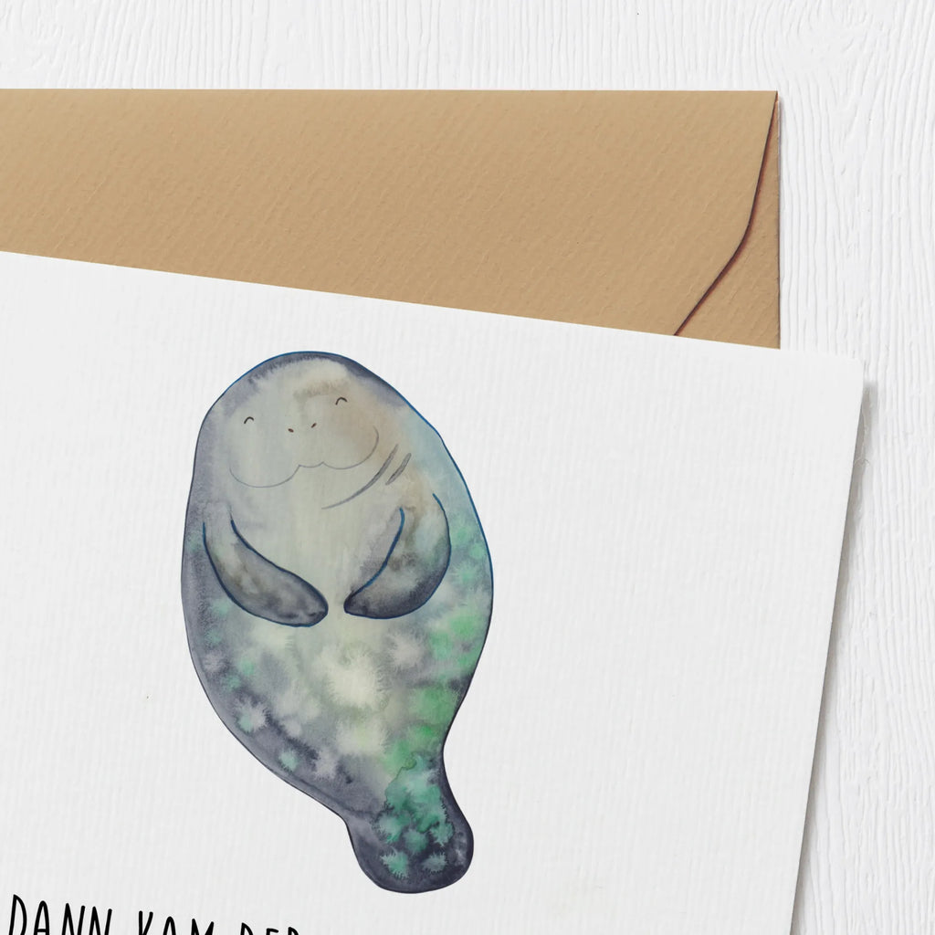 Deluxe Karte Seekuh Happy Hochwertige Grußkarte, Hochwertige Klappkarte, Grußkarte, Klappkarte, Glückwunschkarte, Karte, Einladungskarte, Hochzeitskarte, Geburtstagskarte, Meerestiere, Meer, Urlaub, Liebeskummer, Freundin, Seekühe, Selbstliebe, Neuanfang, Seekuh, Respekt, Neustart, Zufrieden, Achtsamkeit