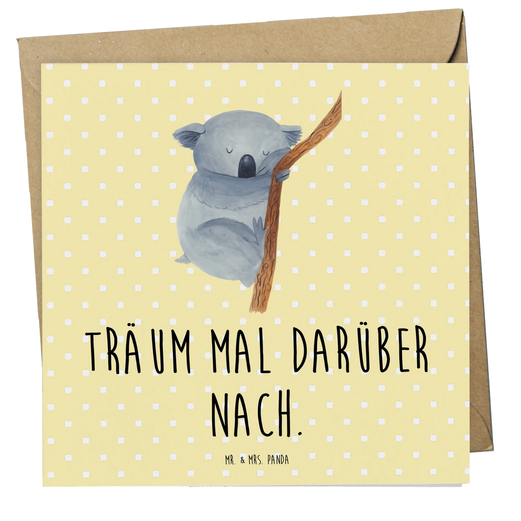 Karta Deluxe Koala Geburtstagskarte, Klappkarte, Grußkarte, Karte, Hochwertige Klappkarte, Einladungskarte, Glückwunschkarte, Hochzeitskarte, Hochwertige Grußkarte, Tiermotive, Gute Laune, lustige Sprüche, Tiere, träumen, Koala, Koalabär, Traum, schlafen, Schlafzimmer, Traumland, Bär