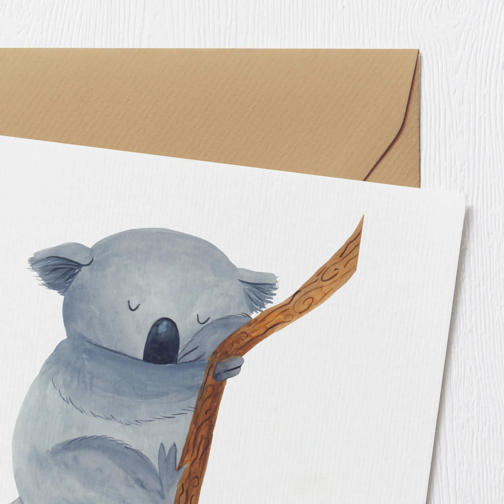 Karta Deluxe Koala Geburtstagskarte, Klappkarte, Grußkarte, Karte, Hochwertige Klappkarte, Einladungskarte, Glückwunschkarte, Hochzeitskarte, Hochwertige Grußkarte, Tiermotive, Gute Laune, lustige Sprüche, Tiere, träumen, Koala, Koalabär, Traum, schlafen, Schlafzimmer, Traumland, Bär