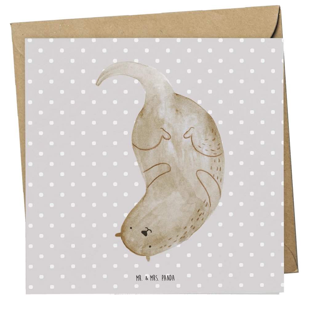 Deluxe Card otter upside down Einladungskarte, Hochwertige Klappkarte, Grußkarte, Karte, Geburtstagskarte, Glückwunschkarte, Hochzeitskarte, Klappkarte, Hochwertige Grußkarte, Otter, Fischotter, Seeotter, Otter Seeotter See Otter