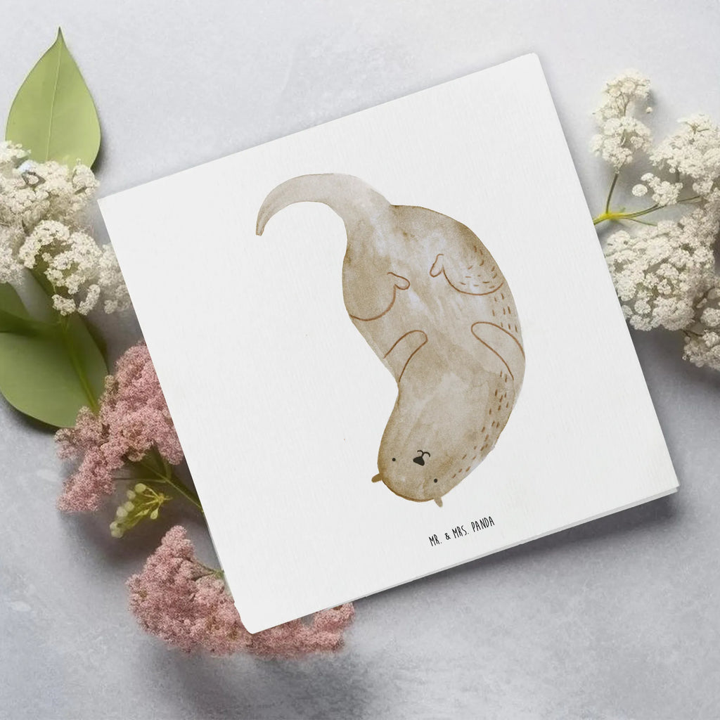 Deluxe Card otter upside down Einladungskarte, Hochwertige Klappkarte, Grußkarte, Karte, Geburtstagskarte, Glückwunschkarte, Hochzeitskarte, Klappkarte, Hochwertige Grußkarte, Otter, Fischotter, Seeotter, Otter Seeotter See Otter