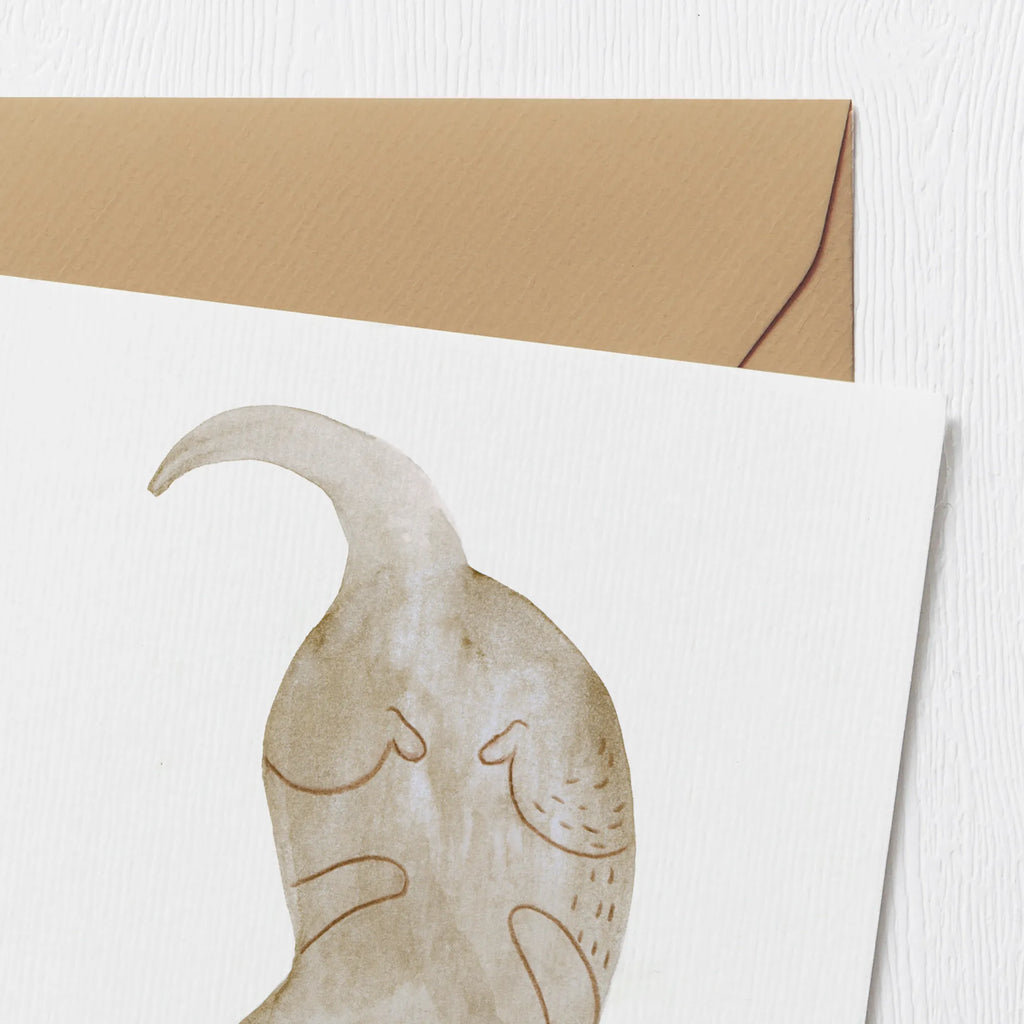 Deluxe Card otter upside down Einladungskarte, Hochwertige Klappkarte, Grußkarte, Karte, Geburtstagskarte, Glückwunschkarte, Hochzeitskarte, Klappkarte, Hochwertige Grußkarte, Otter, Fischotter, Seeotter, Otter Seeotter See Otter