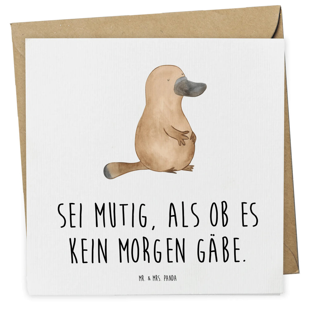 Deluxe Card platypus courage Karte, Hochzeitskarte, Grußkarte, Glückwunschkarte, Hochwertige Grußkarte, Einladungskarte, Geburtstagskarte, Klappkarte, Hochwertige Klappkarte, Meerestiere, Meer, Urlaub, mutig, Mut, Schnabeltier, Neustart, Training, Arbeit, Motivation, Büro, Raodtrip, Schnabeltiere, Neuanfang, Lebensweisheit, Weltreise