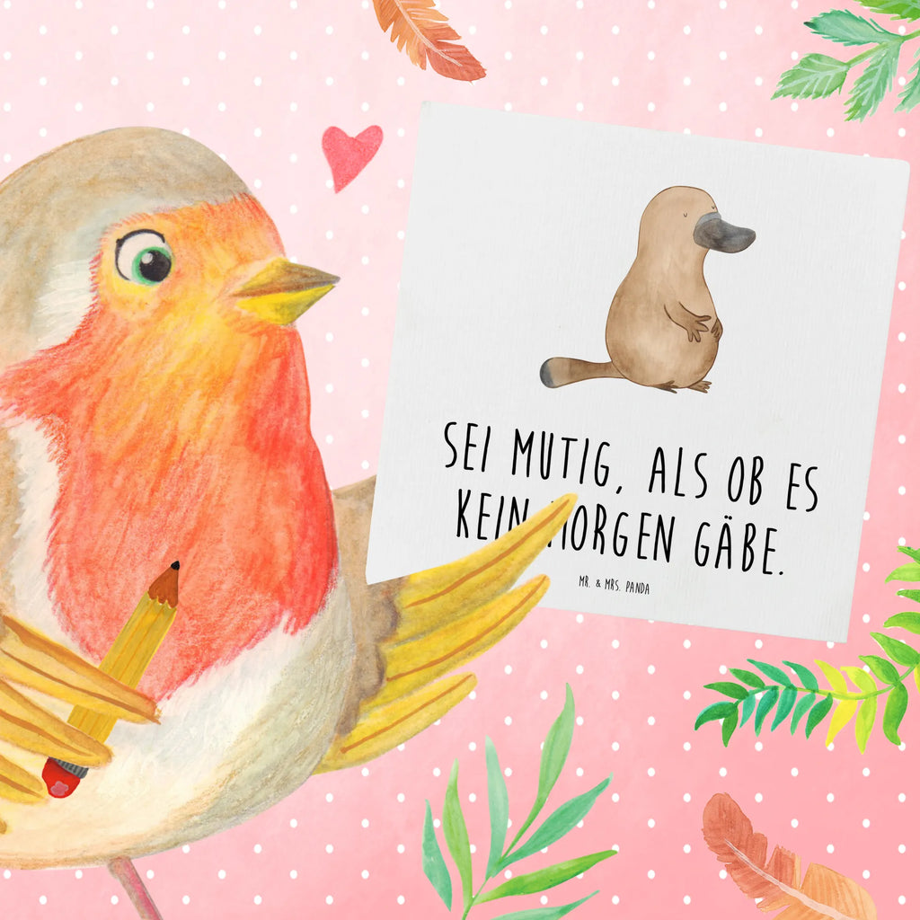 Deluxe Card platypus courage Karte, Hochzeitskarte, Grußkarte, Glückwunschkarte, Hochwertige Grußkarte, Einladungskarte, Geburtstagskarte, Klappkarte, Hochwertige Klappkarte, Meerestiere, Meer, Urlaub, mutig, Mut, Schnabeltier, Neustart, Training, Arbeit, Motivation, Büro, Raodtrip, Schnabeltiere, Neuanfang, Lebensweisheit, Weltreise