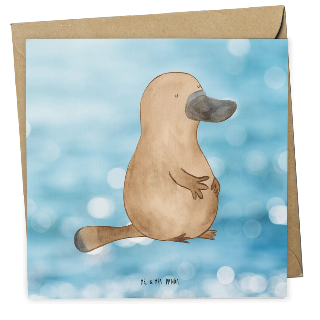Deluxe Card platypus courage Karte, Hochzeitskarte, Grußkarte, Glückwunschkarte, Hochwertige Grußkarte, Einladungskarte, Geburtstagskarte, Klappkarte, Hochwertige Klappkarte, Meerestiere, Meer, Urlaub, mutig, Mut, Schnabeltier, Neustart, Training, Arbeit, Motivation, Büro, Raodtrip, Schnabeltiere, Neuanfang, Lebensweisheit, Weltreise