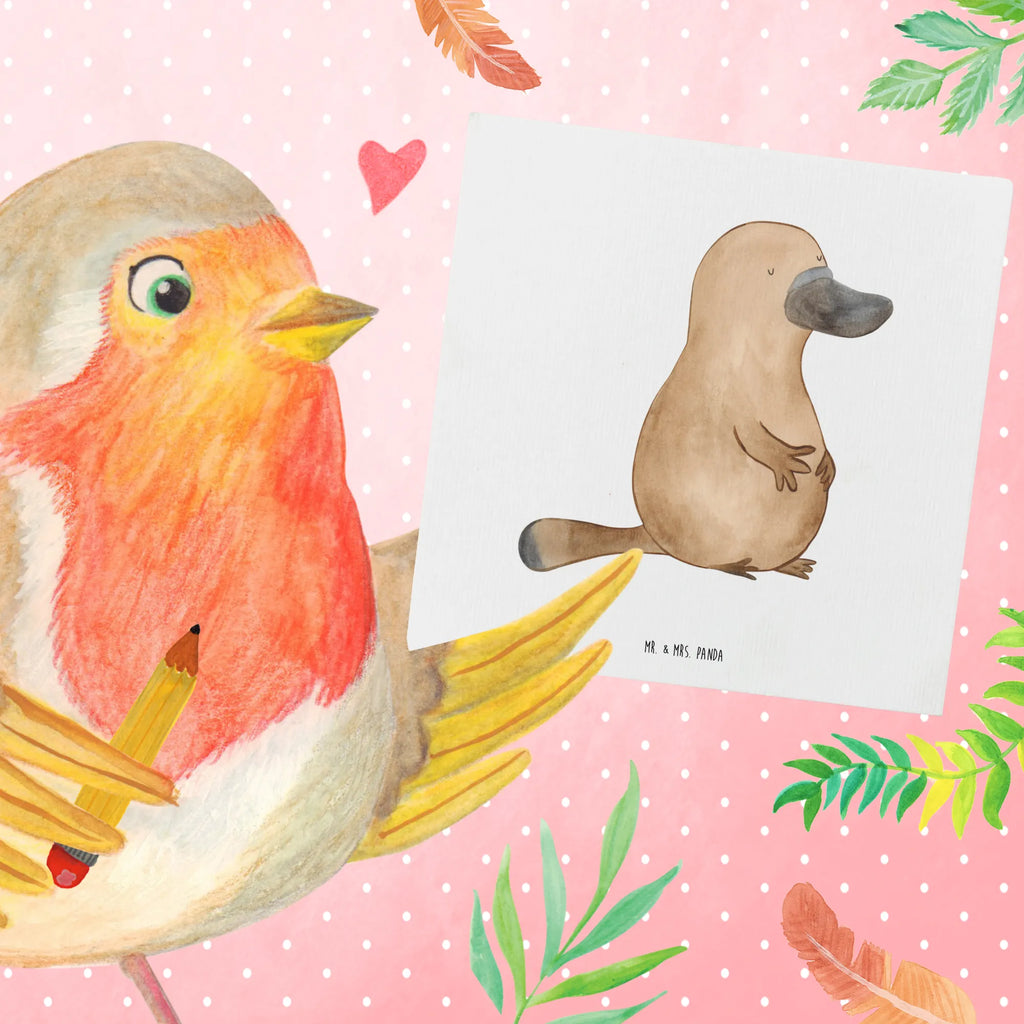 Deluxe Card platypus courage Karte, Hochzeitskarte, Grußkarte, Glückwunschkarte, Hochwertige Grußkarte, Einladungskarte, Geburtstagskarte, Klappkarte, Hochwertige Klappkarte, Meerestiere, Meer, Urlaub, mutig, Mut, Schnabeltier, Neustart, Training, Arbeit, Motivation, Büro, Raodtrip, Schnabeltiere, Neuanfang, Lebensweisheit, Weltreise