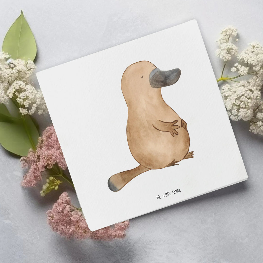 Deluxe Card platypus courage Karte, Hochzeitskarte, Grußkarte, Glückwunschkarte, Hochwertige Grußkarte, Einladungskarte, Geburtstagskarte, Klappkarte, Hochwertige Klappkarte, Meerestiere, Meer, Urlaub, mutig, Mut, Schnabeltier, Neustart, Training, Arbeit, Motivation, Büro, Raodtrip, Schnabeltiere, Neuanfang, Lebensweisheit, Weltreise