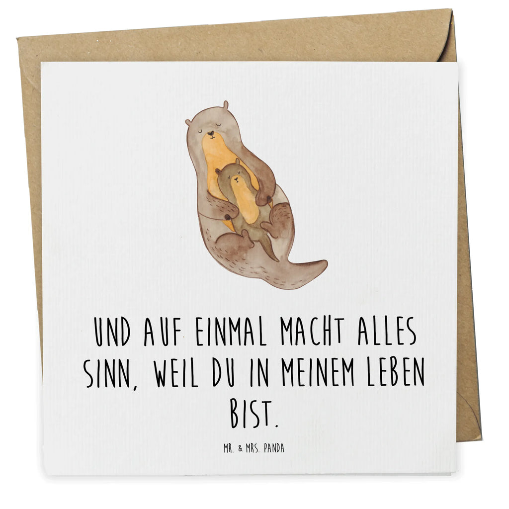 Deluxe Karte Otter Kind Karte, Hochwertige Klappkarte, Grußkarte, Hochzeitskarte, Glückwunschkarte, Einladungskarte, Geburtstagskarte, Hochwertige Grußkarte, Klappkarte, Otter, Fischotter, Seeotter, Otter Seeotter See Otter