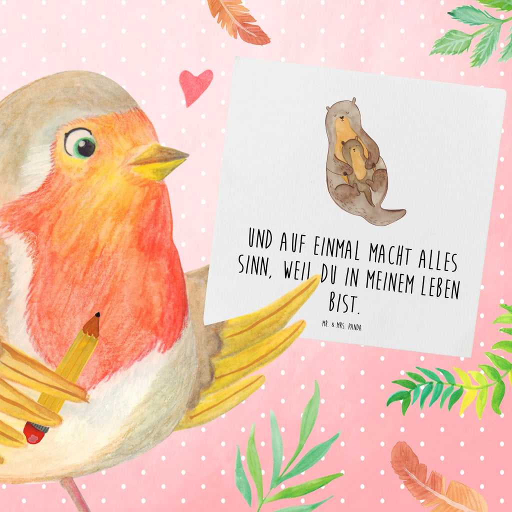 Deluxe Karte Otter Kind Karte, Hochwertige Klappkarte, Grußkarte, Hochzeitskarte, Glückwunschkarte, Einladungskarte, Geburtstagskarte, Hochwertige Grußkarte, Klappkarte, Otter, Fischotter, Seeotter, Otter Seeotter See Otter