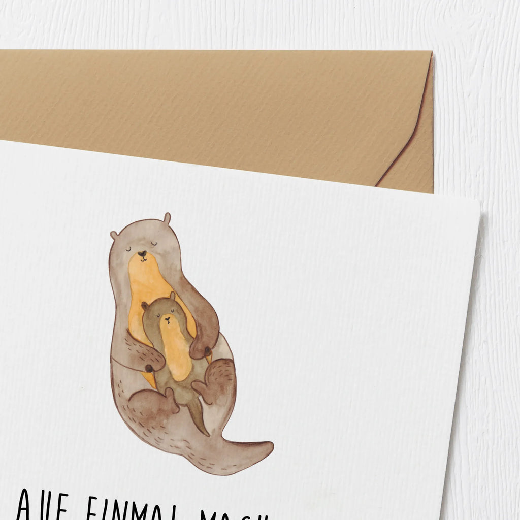 Deluxe Karte Otter Kind Karte, Hochwertige Klappkarte, Grußkarte, Hochzeitskarte, Glückwunschkarte, Einladungskarte, Geburtstagskarte, Hochwertige Grußkarte, Klappkarte, Otter, Fischotter, Seeotter, Otter Seeotter See Otter