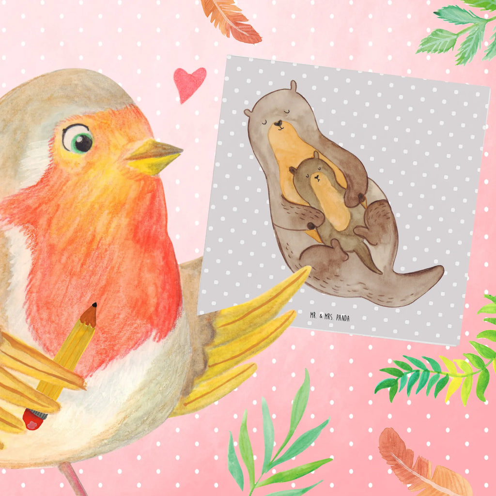 Deluxe Karte Otter Kind Karte, Hochwertige Klappkarte, Grußkarte, Hochzeitskarte, Glückwunschkarte, Einladungskarte, Geburtstagskarte, Hochwertige Grußkarte, Klappkarte, Otter, Fischotter, Seeotter, Otter Seeotter See Otter