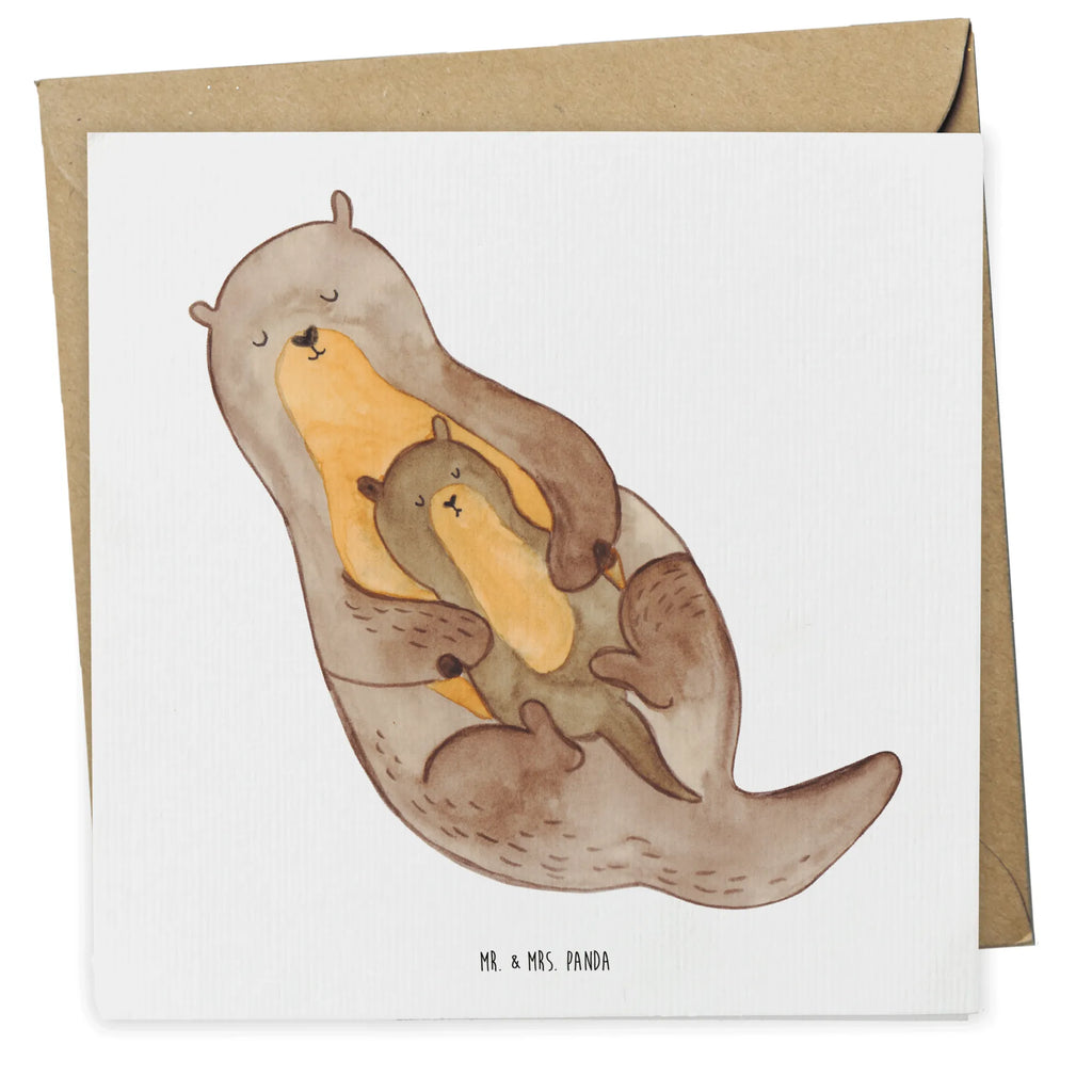 Deluxe Karte Otter Kind Karte, Hochwertige Klappkarte, Grußkarte, Hochzeitskarte, Glückwunschkarte, Einladungskarte, Geburtstagskarte, Hochwertige Grußkarte, Klappkarte, Otter, Fischotter, Seeotter, Otter Seeotter See Otter