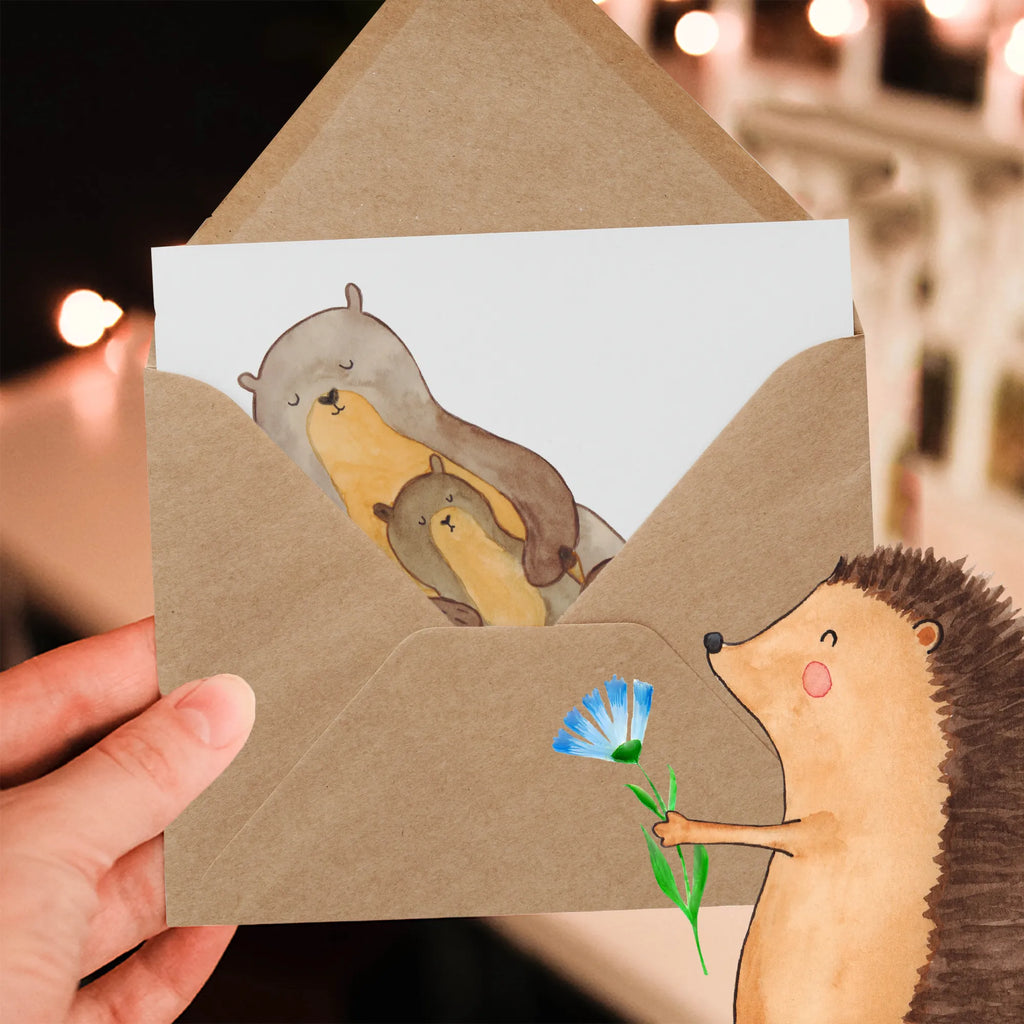 Deluxe Karte Otter Kind Karte, Hochwertige Klappkarte, Grußkarte, Hochzeitskarte, Glückwunschkarte, Einladungskarte, Geburtstagskarte, Hochwertige Grußkarte, Klappkarte, Otter, Fischotter, Seeotter, Otter Seeotter See Otter