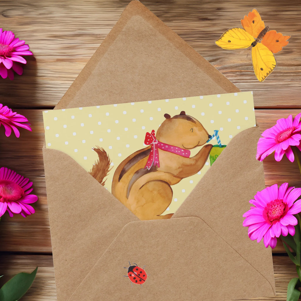 Deluxe Card Squirrel smoothies Einladungskarte, Hochwertige Klappkarte, Hochwertige Grußkarte, Grußkarte, Glückwunschkarte, Karte, Hochzeitskarte, Geburtstagskarte, Klappkarte, Tiermotive, Gute Laune, lustige Sprüche, Tiere, Eichhörnchen, Abnehmen, Green Smoothies, Streifenhörnchen, Diät