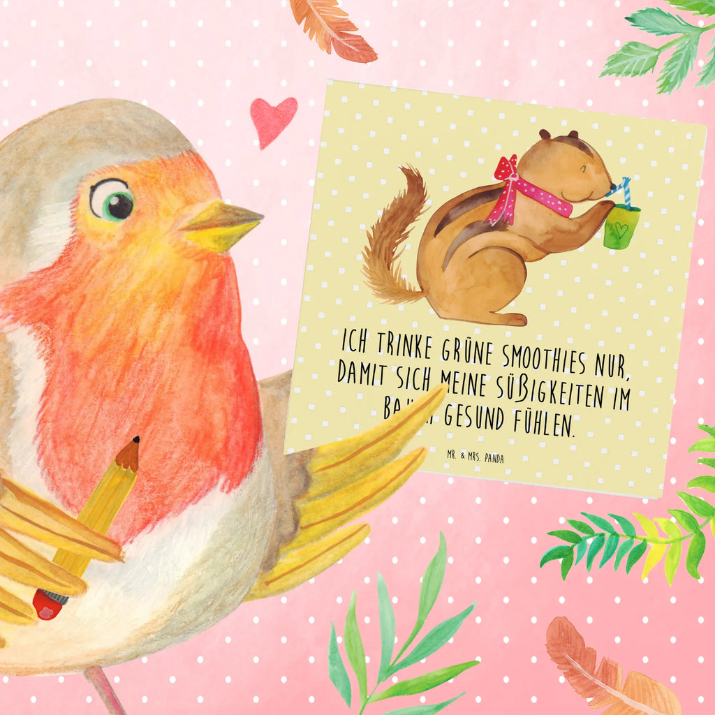 Deluxe Card Squirrel smoothies Einladungskarte, Hochwertige Klappkarte, Hochwertige Grußkarte, Grußkarte, Glückwunschkarte, Karte, Hochzeitskarte, Geburtstagskarte, Klappkarte, Tiermotive, Gute Laune, lustige Sprüche, Tiere, Eichhörnchen, Abnehmen, Green Smoothies, Streifenhörnchen, Diät