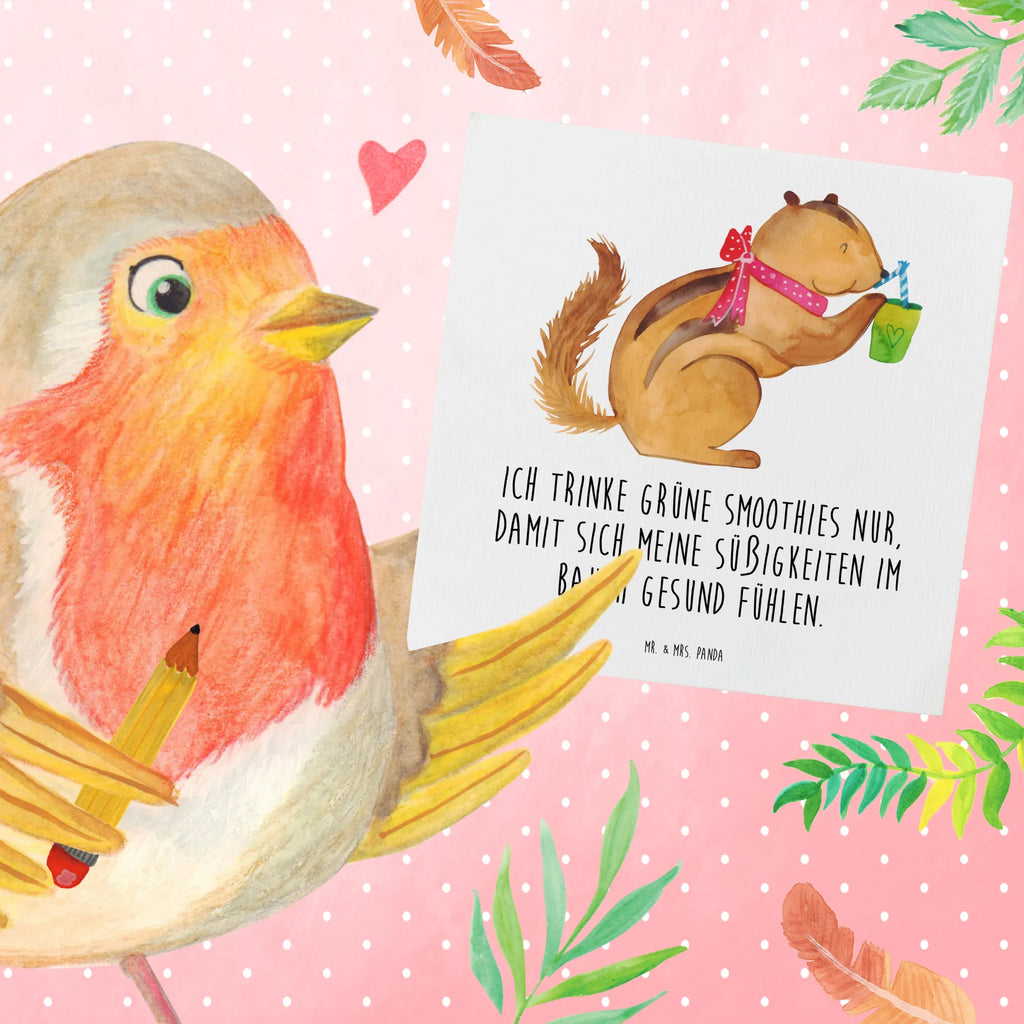 Deluxe Card Squirrel smoothies Einladungskarte, Hochwertige Klappkarte, Hochwertige Grußkarte, Grußkarte, Glückwunschkarte, Karte, Hochzeitskarte, Geburtstagskarte, Klappkarte, Tiermotive, Gute Laune, lustige Sprüche, Tiere, Eichhörnchen, Abnehmen, Green Smoothies, Streifenhörnchen, Diät