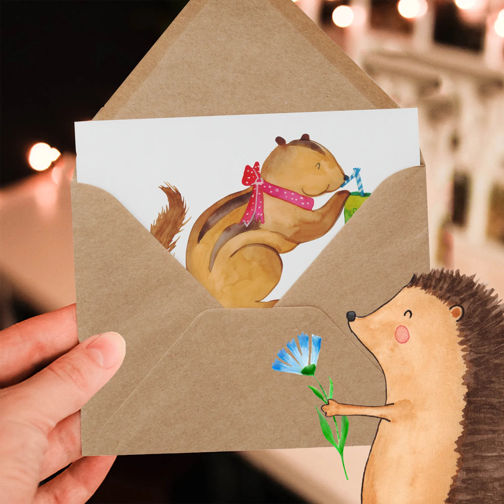 Deluxe Card Squirrel smoothies Einladungskarte, Hochwertige Klappkarte, Hochwertige Grußkarte, Grußkarte, Glückwunschkarte, Karte, Hochzeitskarte, Geburtstagskarte, Klappkarte, Tiermotive, Gute Laune, lustige Sprüche, Tiere, Eichhörnchen, Abnehmen, Green Smoothies, Streifenhörnchen, Diät