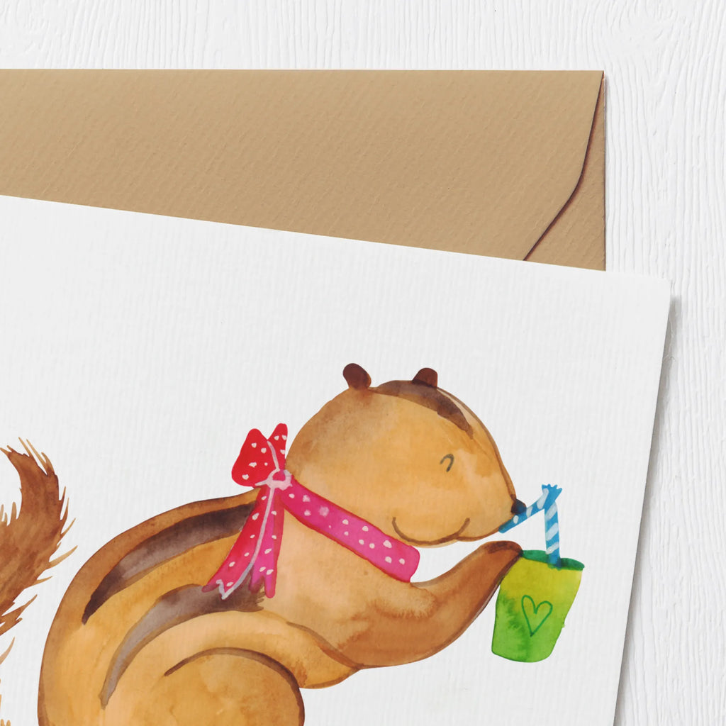 Deluxe Card Squirrel smoothies Einladungskarte, Hochwertige Klappkarte, Hochwertige Grußkarte, Grußkarte, Glückwunschkarte, Karte, Hochzeitskarte, Geburtstagskarte, Klappkarte, Tiermotive, Gute Laune, lustige Sprüche, Tiere, Eichhörnchen, Abnehmen, Green Smoothies, Streifenhörnchen, Diät