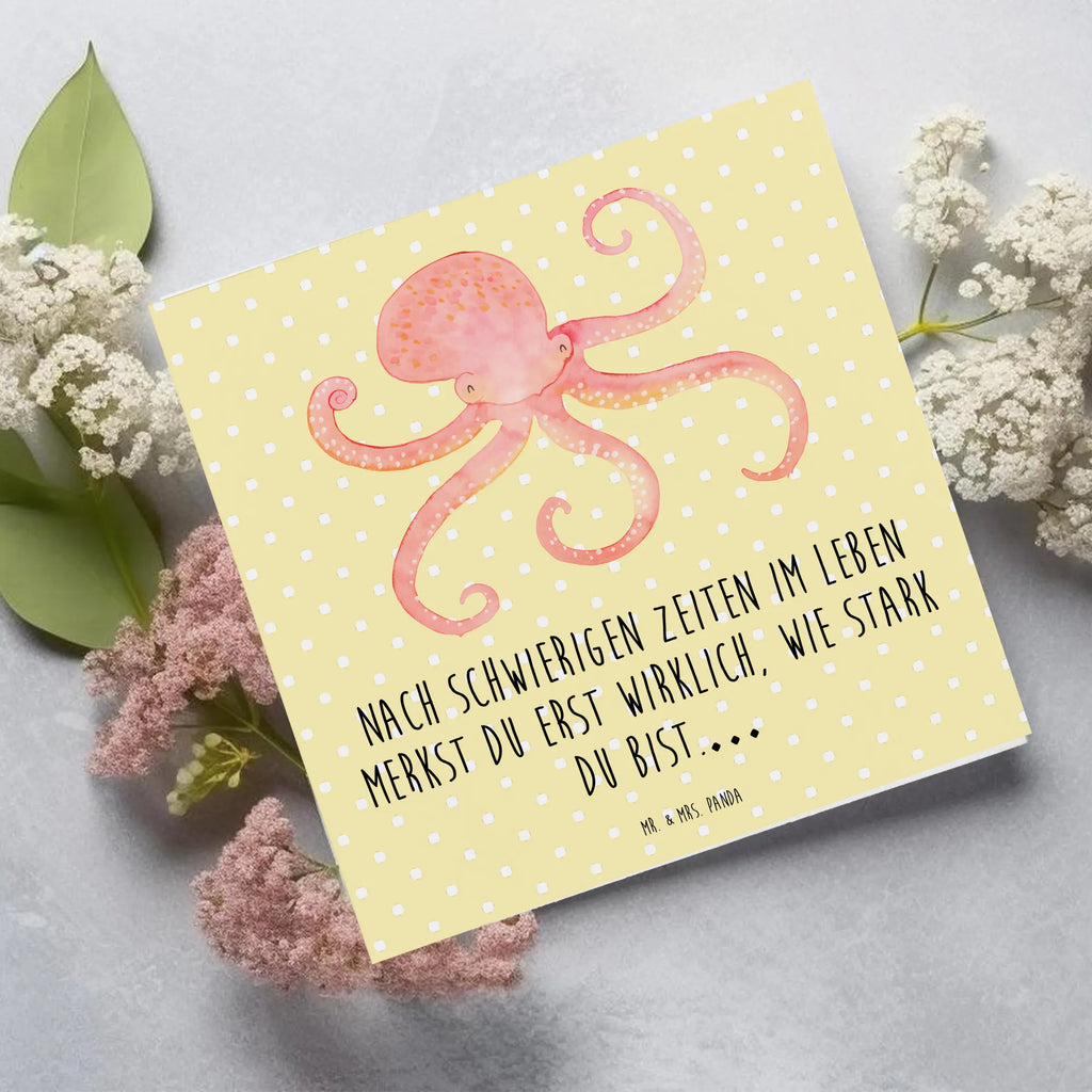 Deluxe Card Squid Klappkarte, Hochwertige Klappkarte, Karte, Grußkarte, Einladungskarte, Hochwertige Grußkarte, Glückwunschkarte, Hochzeitskarte, Geburtstagskarte, Tiermotive, Gute Laune, lustige Sprüche, Tiere, Ozean, Meerestier, Wasser, Krake, Tintenfisch, Meer, Arme