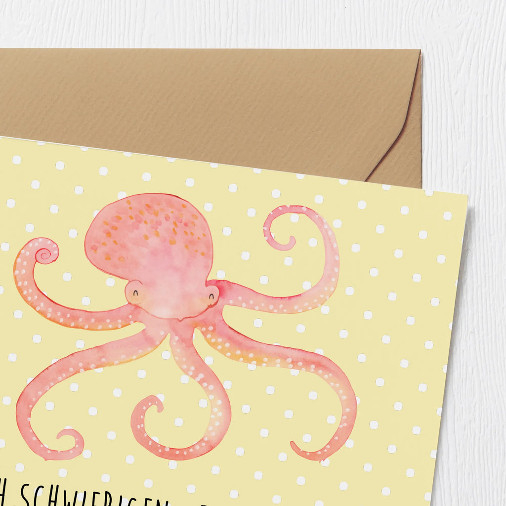 Deluxe Card Squid Klappkarte, Hochwertige Klappkarte, Karte, Grußkarte, Einladungskarte, Hochwertige Grußkarte, Glückwunschkarte, Hochzeitskarte, Geburtstagskarte, Tiermotive, Gute Laune, lustige Sprüche, Tiere, Ozean, Meerestier, Wasser, Krake, Tintenfisch, Meer, Arme
