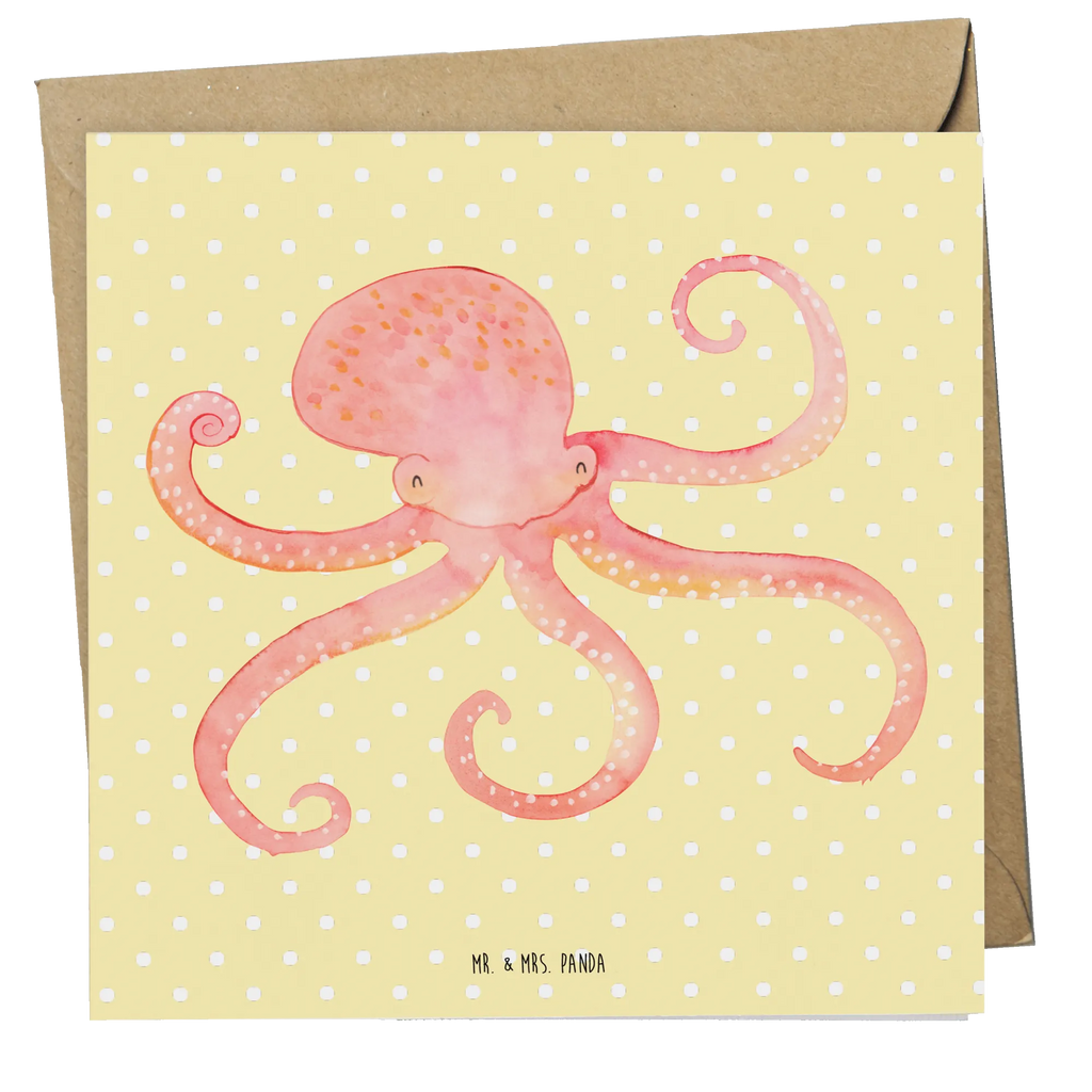 Deluxe Card Squid Klappkarte, Hochwertige Klappkarte, Karte, Grußkarte, Einladungskarte, Hochwertige Grußkarte, Glückwunschkarte, Hochzeitskarte, Geburtstagskarte, Tiermotive, Gute Laune, lustige Sprüche, Tiere, Ozean, Meerestier, Wasser, Krake, Tintenfisch, Meer, Arme