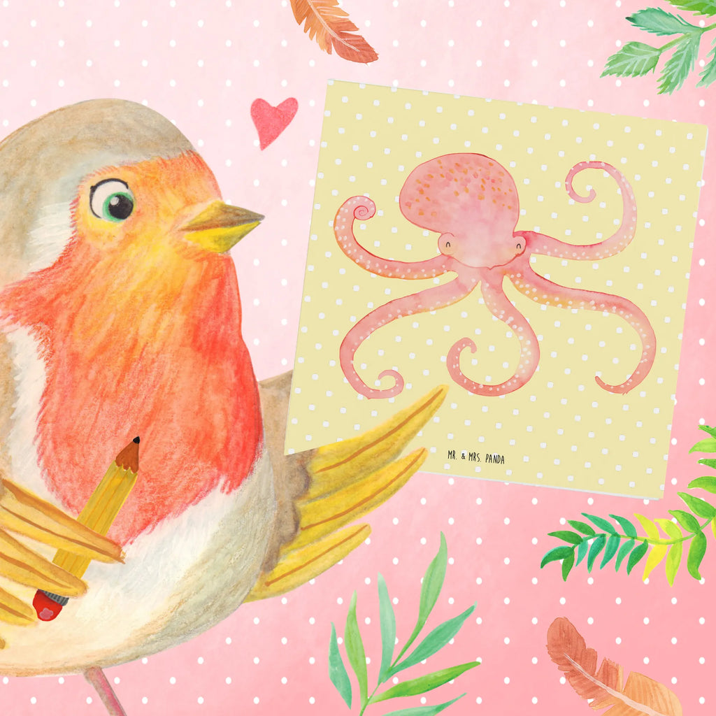 Deluxe Card Squid Klappkarte, Hochwertige Klappkarte, Karte, Grußkarte, Einladungskarte, Hochwertige Grußkarte, Glückwunschkarte, Hochzeitskarte, Geburtstagskarte, Tiermotive, Gute Laune, lustige Sprüche, Tiere, Ozean, Meerestier, Wasser, Krake, Tintenfisch, Meer, Arme