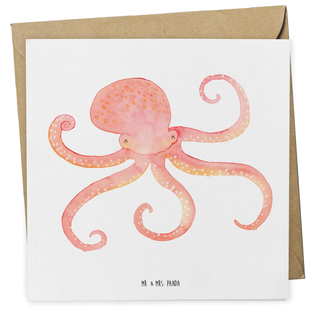 Deluxe Card Squid Klappkarte, Hochwertige Klappkarte, Karte, Grußkarte, Einladungskarte, Hochwertige Grußkarte, Glückwunschkarte, Hochzeitskarte, Geburtstagskarte, Tiermotive, Gute Laune, lustige Sprüche, Tiere, Ozean, Meerestier, Wasser, Krake, Tintenfisch, Meer, Arme