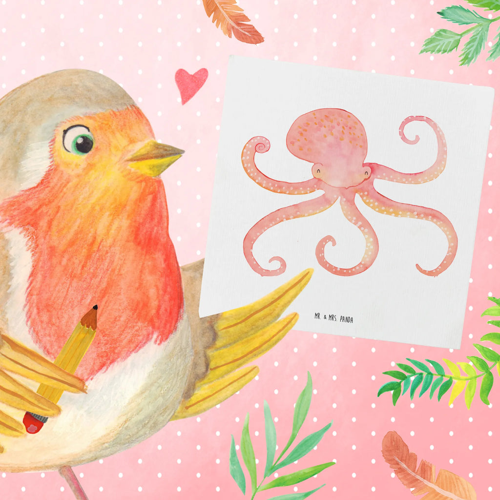 Deluxe Card Squid Klappkarte, Hochwertige Klappkarte, Karte, Grußkarte, Einladungskarte, Hochwertige Grußkarte, Glückwunschkarte, Hochzeitskarte, Geburtstagskarte, Tiermotive, Gute Laune, lustige Sprüche, Tiere, Ozean, Meerestier, Wasser, Krake, Tintenfisch, Meer, Arme