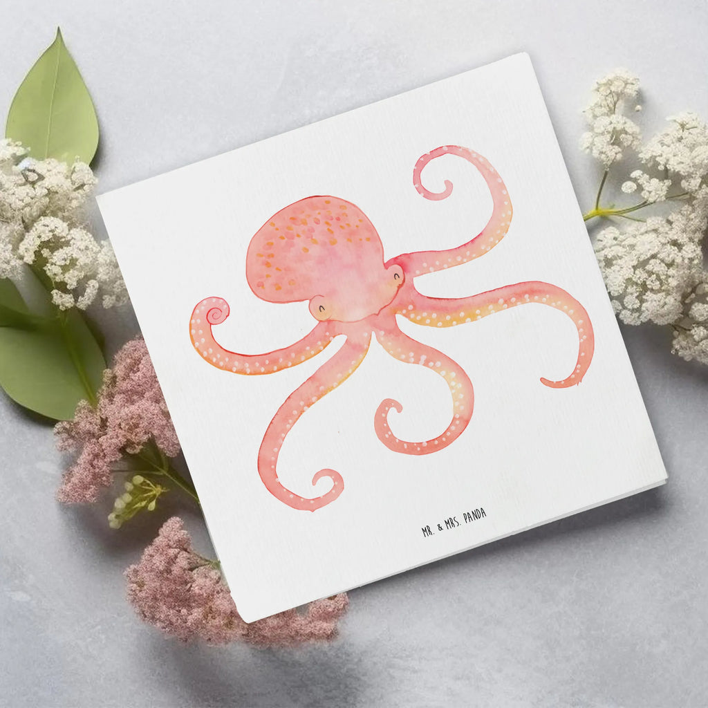 Deluxe Card Squid Klappkarte, Hochwertige Klappkarte, Karte, Grußkarte, Einladungskarte, Hochwertige Grußkarte, Glückwunschkarte, Hochzeitskarte, Geburtstagskarte, Tiermotive, Gute Laune, lustige Sprüche, Tiere, Ozean, Meerestier, Wasser, Krake, Tintenfisch, Meer, Arme