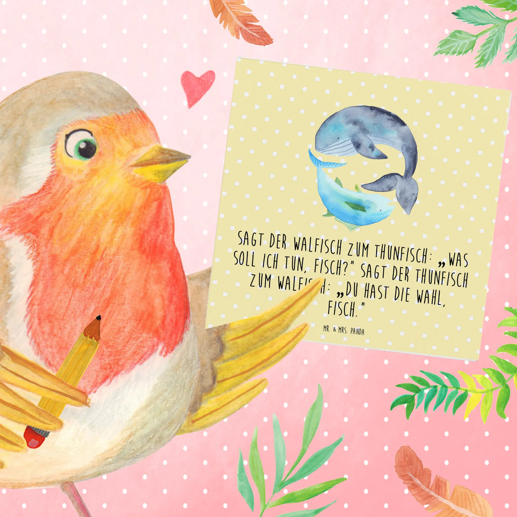 Deluxe Card whale tuna Hochwertige Grußkarte, Karte, Hochzeitskarte, Geburtstagskarte, Klappkarte, Glückwunschkarte, Einladungskarte, Grußkarte, Hochwertige Klappkarte, Tiermotive, Gute Laune, lustige Sprüche, Tiere, Spruch lustig, Wal, Spruch des Tages, Flachwitz, Tunfisch, Witz, Wortwitz lustig, Wahl, Flachwitz Geschenk