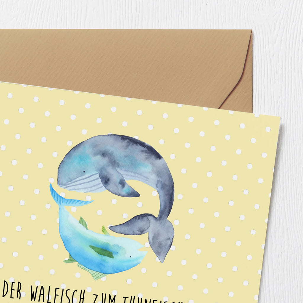 Deluxe Card whale tuna Hochwertige Grußkarte, Karte, Hochzeitskarte, Geburtstagskarte, Klappkarte, Glückwunschkarte, Einladungskarte, Grußkarte, Hochwertige Klappkarte, Tiermotive, Gute Laune, lustige Sprüche, Tiere, Spruch lustig, Wal, Spruch des Tages, Flachwitz, Tunfisch, Witz, Wortwitz lustig, Wahl, Flachwitz Geschenk