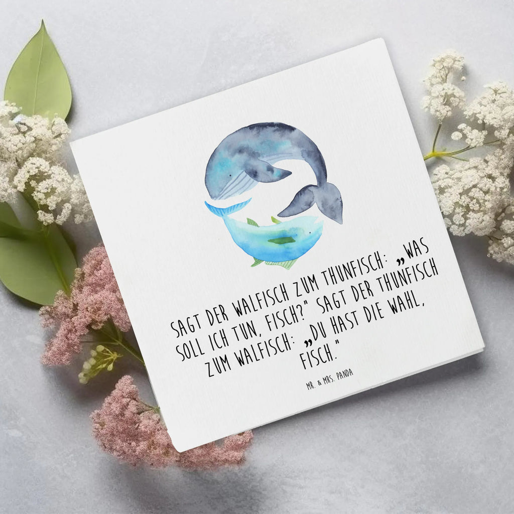 Deluxe Card whale tuna Hochwertige Grußkarte, Karte, Hochzeitskarte, Geburtstagskarte, Klappkarte, Glückwunschkarte, Einladungskarte, Grußkarte, Hochwertige Klappkarte, Tiermotive, Gute Laune, lustige Sprüche, Tiere, Spruch lustig, Wal, Spruch des Tages, Flachwitz, Tunfisch, Witz, Wortwitz lustig, Wahl, Flachwitz Geschenk