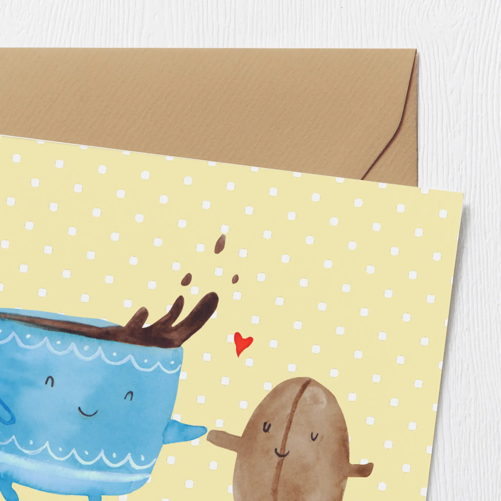 Deluxe Karte Kaffee Bohne Hochzeitskarte, Glückwunschkarte, Hochwertige Grußkarte, Karte, Hochwertige Klappkarte, Einladungskarte, Klappkarte, Grußkarte, Geburtstagskarte, Tiermotive, Gute Laune, lustige Sprüche, Tiere, Genuss, Glück, Kaffeebohne, Kaffee, Zufriedenheit
