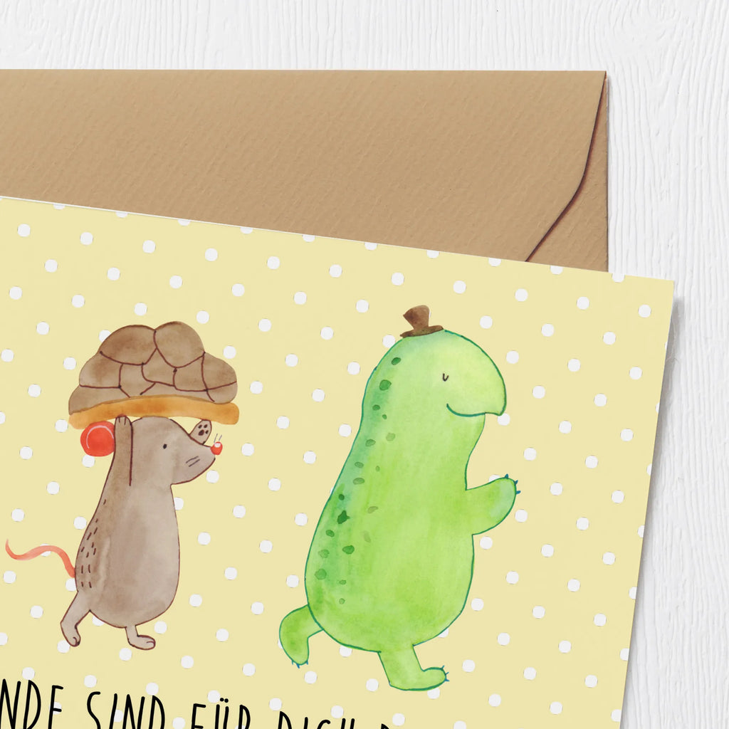 Deluxe Card tortoise Mouse Hochzeitskarte, Grußkarte, Hochwertige Grußkarte, Hochwertige Klappkarte, Klappkarte, Karte, Geburtstagskarte, Einladungskarte, Glückwunschkarte, Schildkröte, beste Freunde, Freundinnen, beste Freundinnen, Maus, Freunde