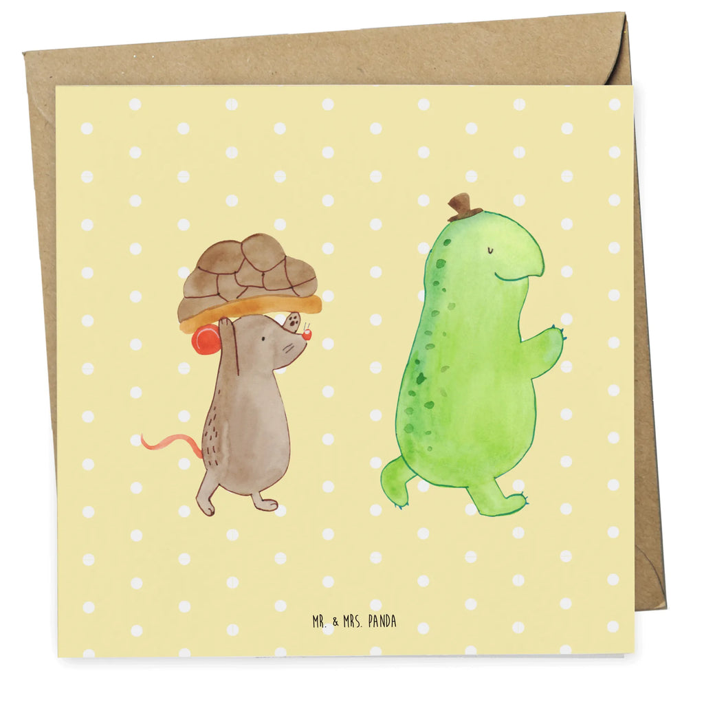 Deluxe Card tortoise Mouse Hochzeitskarte, Grußkarte, Hochwertige Grußkarte, Hochwertige Klappkarte, Klappkarte, Karte, Geburtstagskarte, Einladungskarte, Glückwunschkarte, Schildkröte, beste Freunde, Freundinnen, beste Freundinnen, Maus, Freunde
