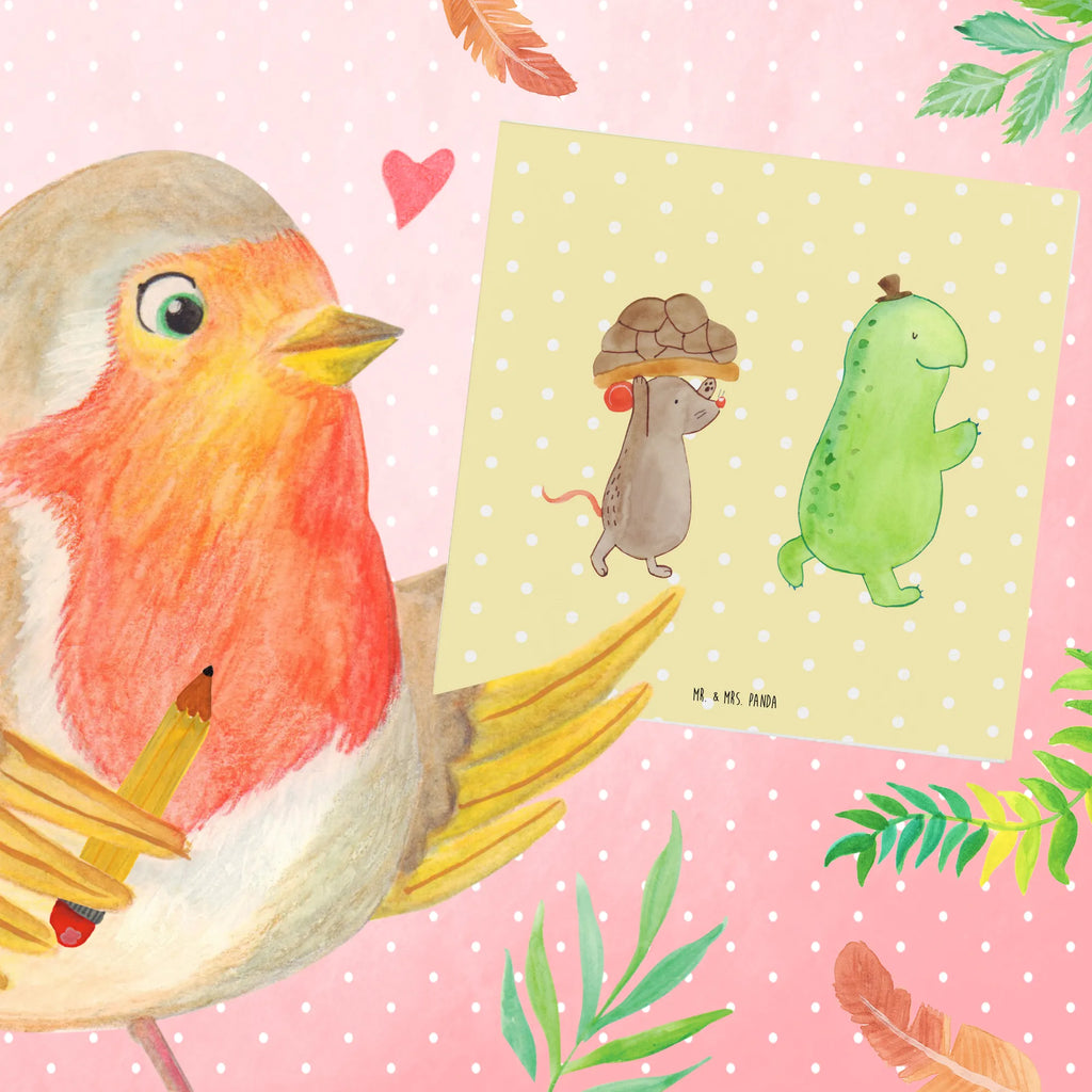 Deluxe Card tortoise Mouse Hochzeitskarte, Grußkarte, Hochwertige Grußkarte, Hochwertige Klappkarte, Klappkarte, Karte, Geburtstagskarte, Einladungskarte, Glückwunschkarte, Schildkröte, beste Freunde, Freundinnen, beste Freundinnen, Maus, Freunde