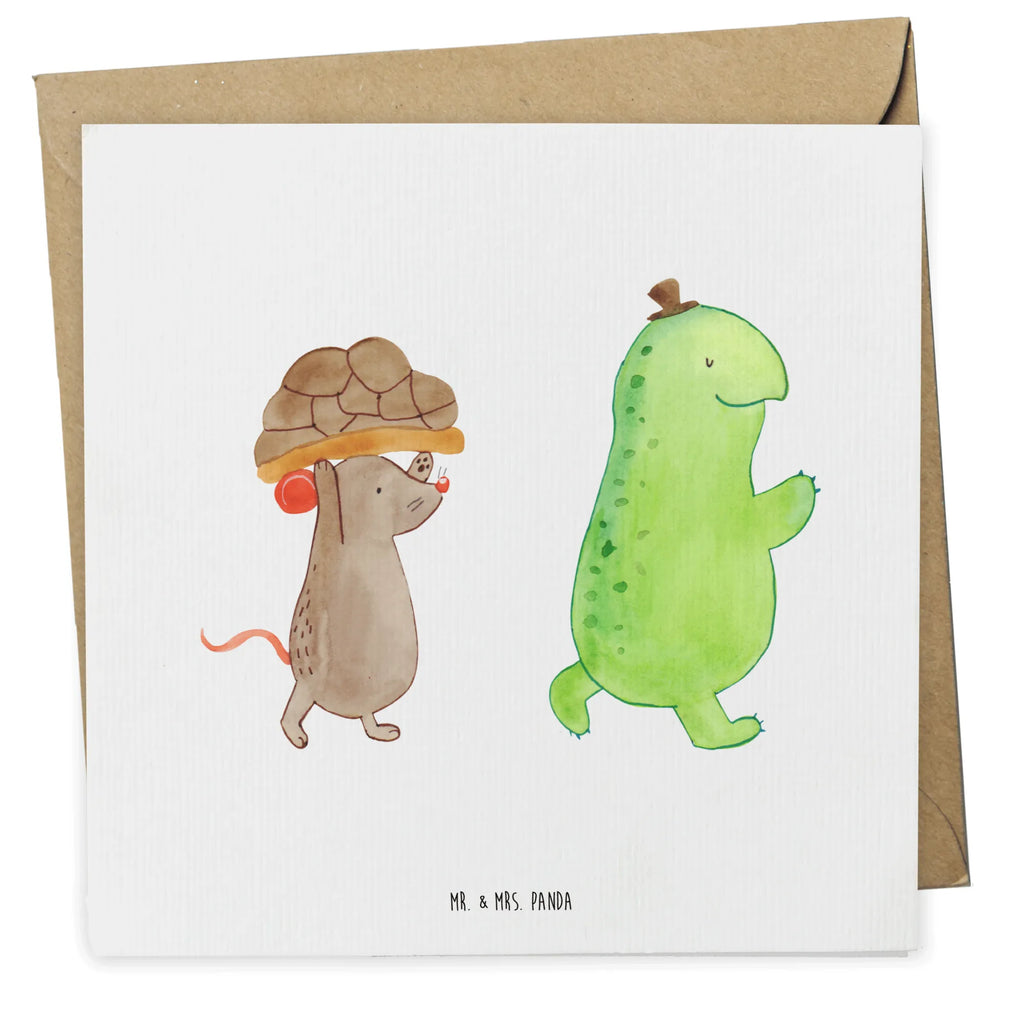 Deluxe Card tortoise Mouse Hochzeitskarte, Grußkarte, Hochwertige Grußkarte, Hochwertige Klappkarte, Klappkarte, Karte, Geburtstagskarte, Einladungskarte, Glückwunschkarte, Schildkröte, beste Freunde, Freundinnen, beste Freundinnen, Maus, Freunde