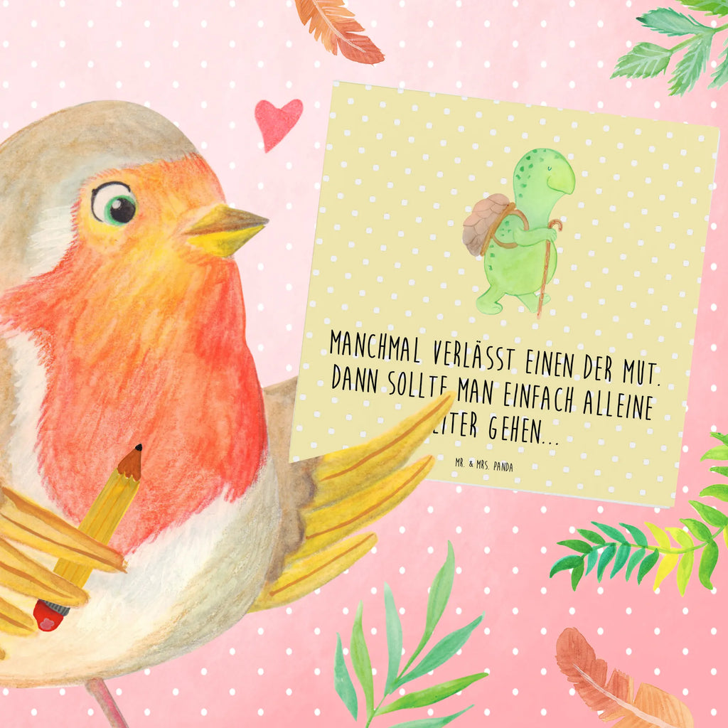 Deluxe Karte Schildkröte Wanderer Hochwertige Klappkarte, Grußkarte, Hochwertige Grußkarte, Hochzeitskarte, Klappkarte, Karte, Glückwunschkarte, Einladungskarte, Geburtstagskarte, Schildkröte, Motivation, Neuanfang, Motivationssprüche, Schildkröten, Motivationsspruch