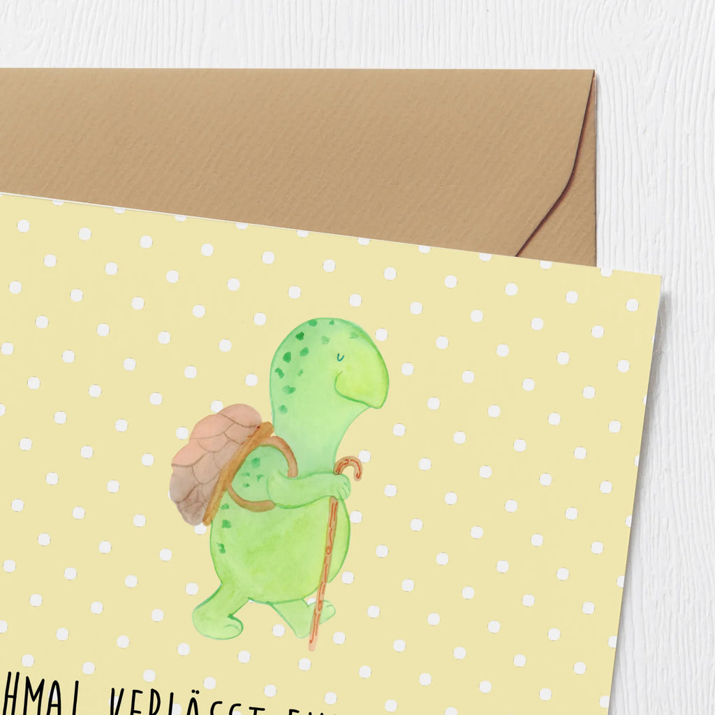 Deluxe Karte Schildkröte Wanderer Hochwertige Klappkarte, Grußkarte, Hochwertige Grußkarte, Hochzeitskarte, Klappkarte, Karte, Glückwunschkarte, Einladungskarte, Geburtstagskarte, Schildkröte, Motivation, Neuanfang, Motivationssprüche, Schildkröten, Motivationsspruch