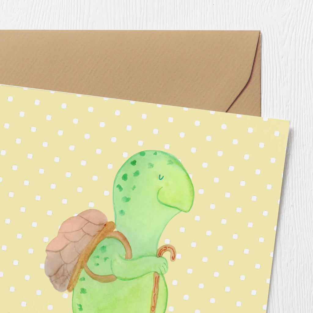 Deluxe Karte Schildkröte Wanderer Hochwertige Klappkarte, Grußkarte, Hochwertige Grußkarte, Hochzeitskarte, Klappkarte, Karte, Glückwunschkarte, Einladungskarte, Geburtstagskarte, Schildkröte, Motivation, Neuanfang, Motivationssprüche, Schildkröten, Motivationsspruch