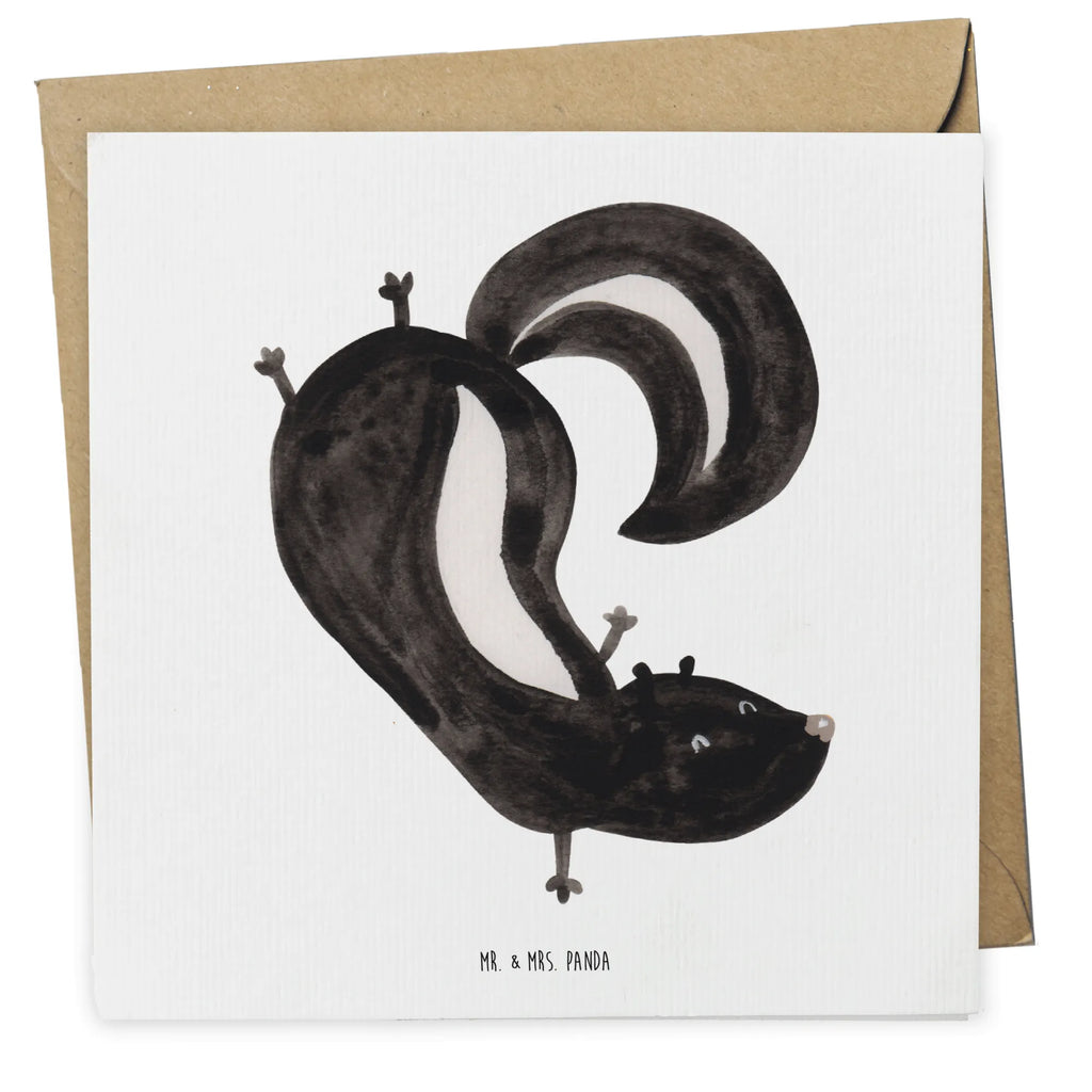 Deluxe Karte Stinktier Handstand Einladungskarte, Grußkarte, Karte, Hochwertige Klappkarte, Glückwunschkarte, Klappkarte, Hochzeitskarte, Geburtstagskarte, Hochwertige Grußkarte, Stinktier, Skunk, Raubtier, verpielt, Stinker, Wildtier, Stinki, Spielplatz, Kind