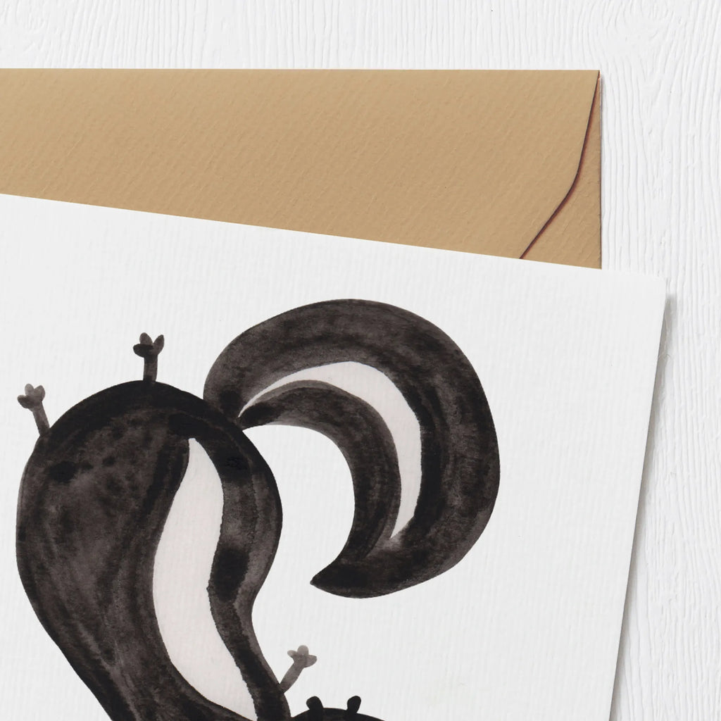 Deluxe Karte Stinktier Handstand Einladungskarte, Grußkarte, Karte, Hochwertige Klappkarte, Glückwunschkarte, Klappkarte, Hochzeitskarte, Geburtstagskarte, Hochwertige Grußkarte, Stinktier, Skunk, Raubtier, verpielt, Stinker, Wildtier, Stinki, Spielplatz, Kind