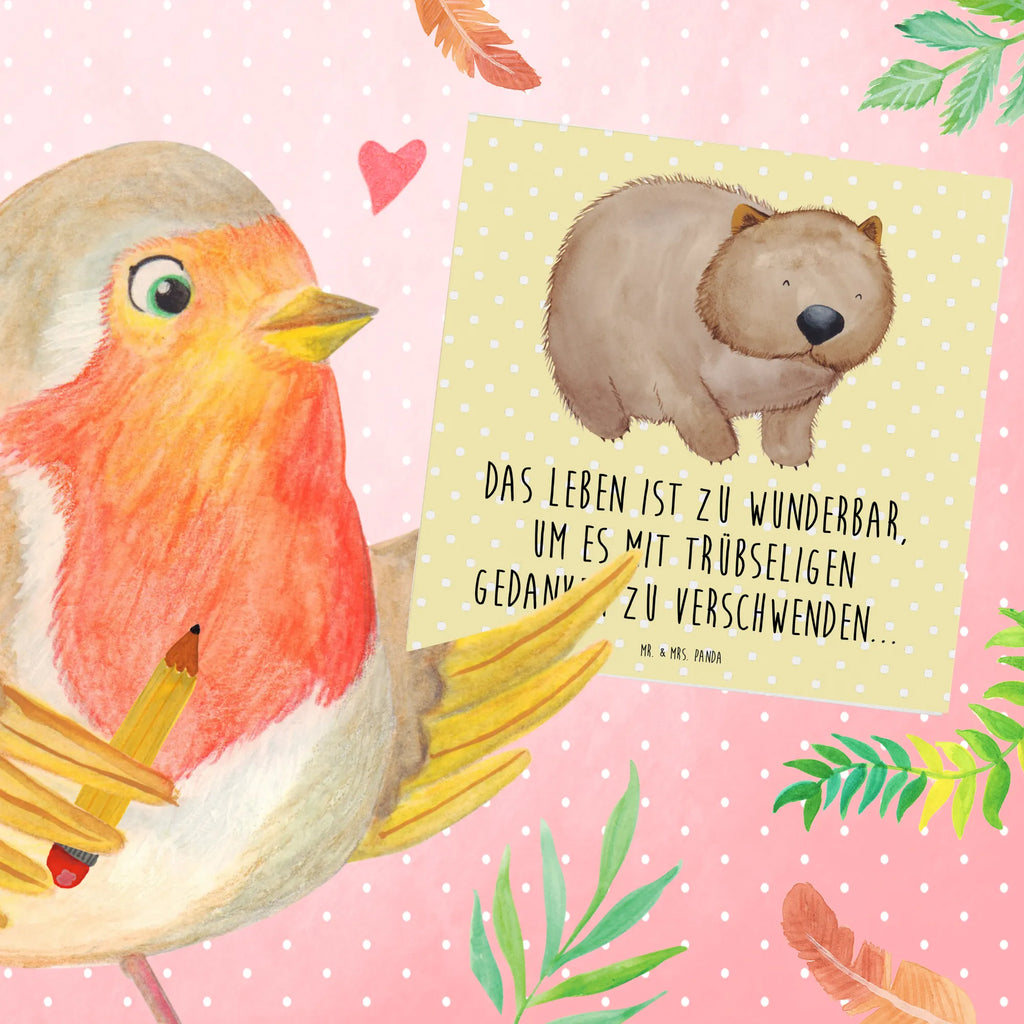 Deluxe Card Wombat Hochzeitskarte, Einladungskarte, Geburtstagskarte, Glückwunschkarte, Karte, Grußkarte, Hochwertige Grußkarte, Hochwertige Klappkarte, Klappkarte, Tiermotive, Gute Laune, lustige Sprüche, Tiere, Motivation, Wombat, Spruch, Das Leben ist schön, Australien