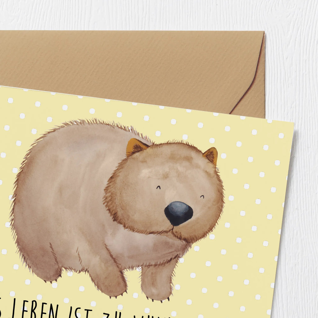 Deluxe Card Wombat Hochzeitskarte, Einladungskarte, Geburtstagskarte, Glückwunschkarte, Karte, Grußkarte, Hochwertige Grußkarte, Hochwertige Klappkarte, Klappkarte, Tiermotive, Gute Laune, lustige Sprüche, Tiere, Motivation, Wombat, Spruch, Das Leben ist schön, Australien