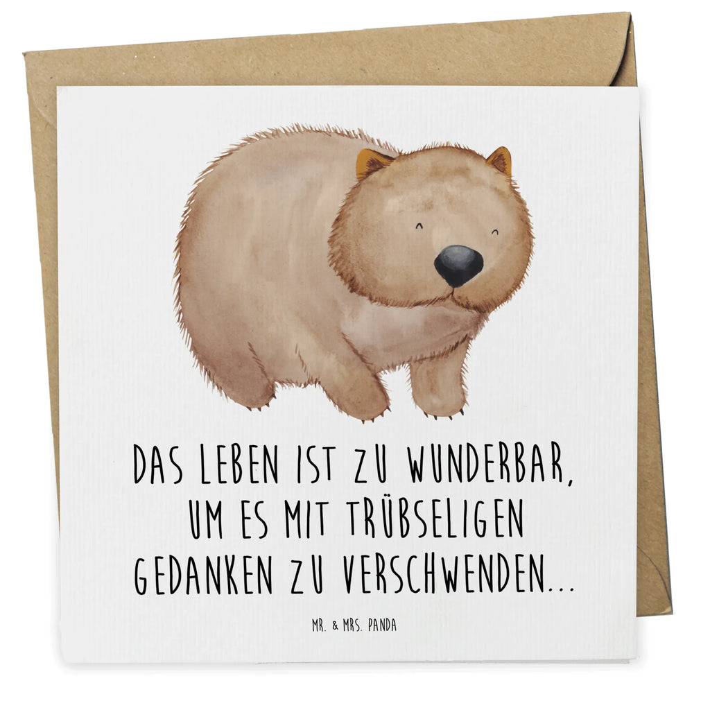 Deluxe Card Wombat Hochzeitskarte, Einladungskarte, Geburtstagskarte, Glückwunschkarte, Karte, Grußkarte, Hochwertige Grußkarte, Hochwertige Klappkarte, Klappkarte, Tiermotive, Gute Laune, lustige Sprüche, Tiere, Motivation, Wombat, Spruch, Das Leben ist schön, Australien
