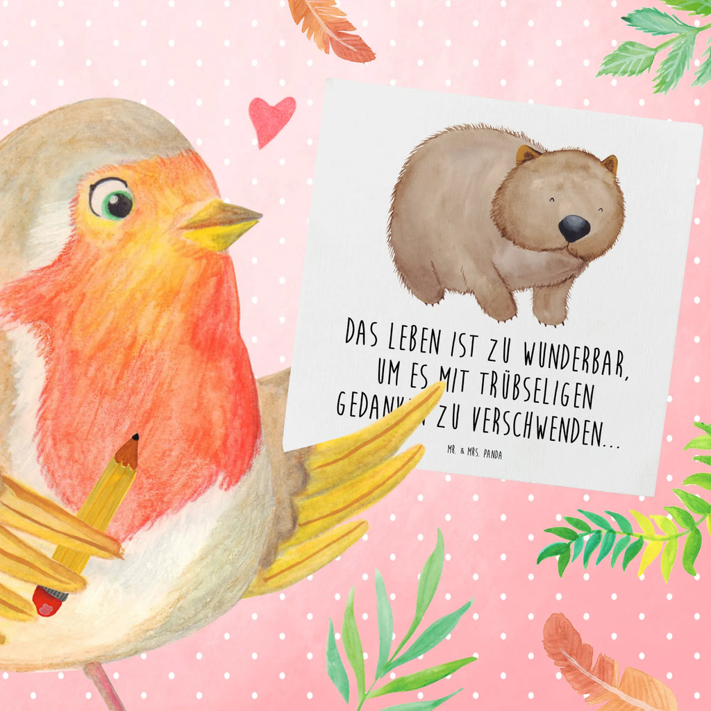 Deluxe Card Wombat Hochzeitskarte, Einladungskarte, Geburtstagskarte, Glückwunschkarte, Karte, Grußkarte, Hochwertige Grußkarte, Hochwertige Klappkarte, Klappkarte, Tiermotive, Gute Laune, lustige Sprüche, Tiere, Motivation, Wombat, Spruch, Das Leben ist schön, Australien