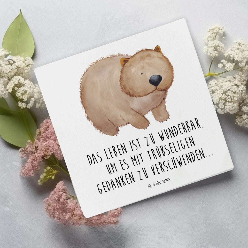 Deluxe Card Wombat Hochzeitskarte, Einladungskarte, Geburtstagskarte, Glückwunschkarte, Karte, Grußkarte, Hochwertige Grußkarte, Hochwertige Klappkarte, Klappkarte, Tiermotive, Gute Laune, lustige Sprüche, Tiere, Motivation, Wombat, Spruch, Das Leben ist schön, Australien